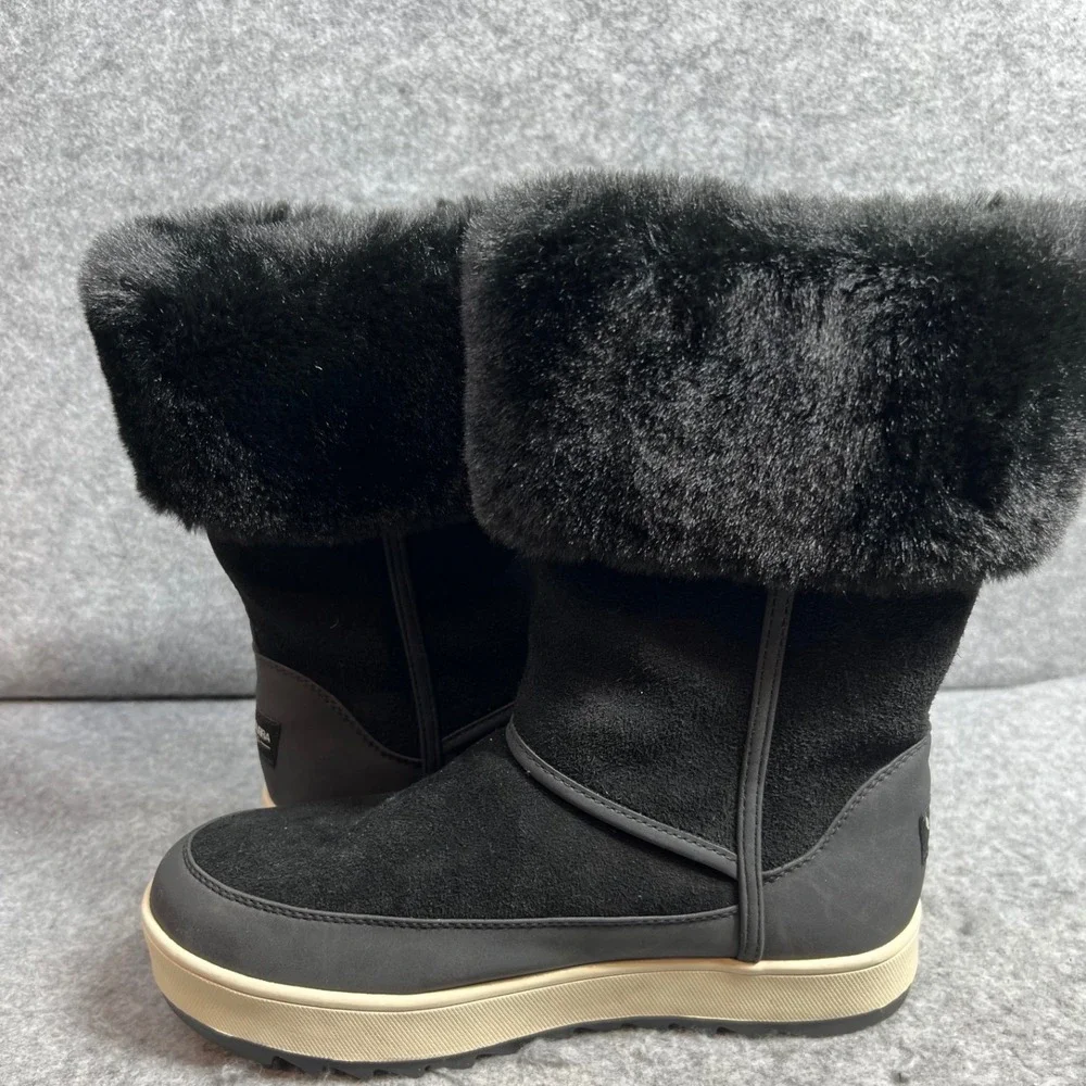Koolaburra by UGG Womens Black Suede Faux Fur Winter Boots Snow Boots Size 6